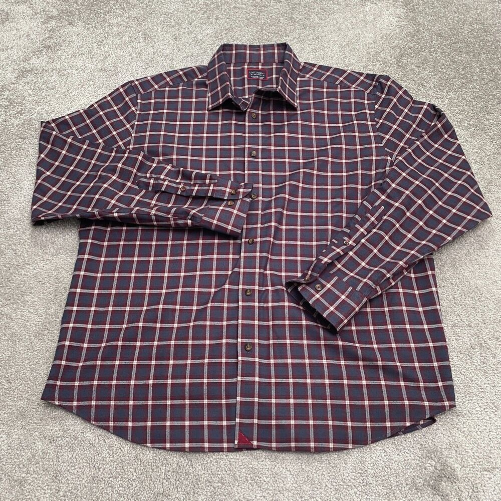 Untuckit Flannel Shirt Mens XXL Multi Plaid Long Sleeve Button Down Casual Top